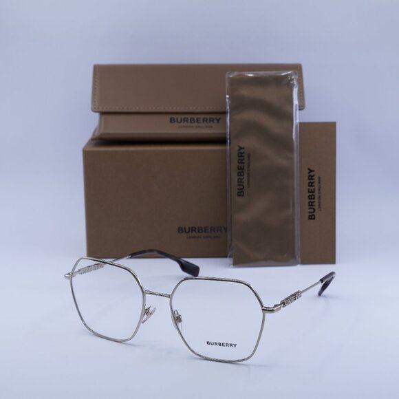 Burberry BE1381 1109 Geometric Eyeglasses 56mm – Light Gold - Picture 1 of 9